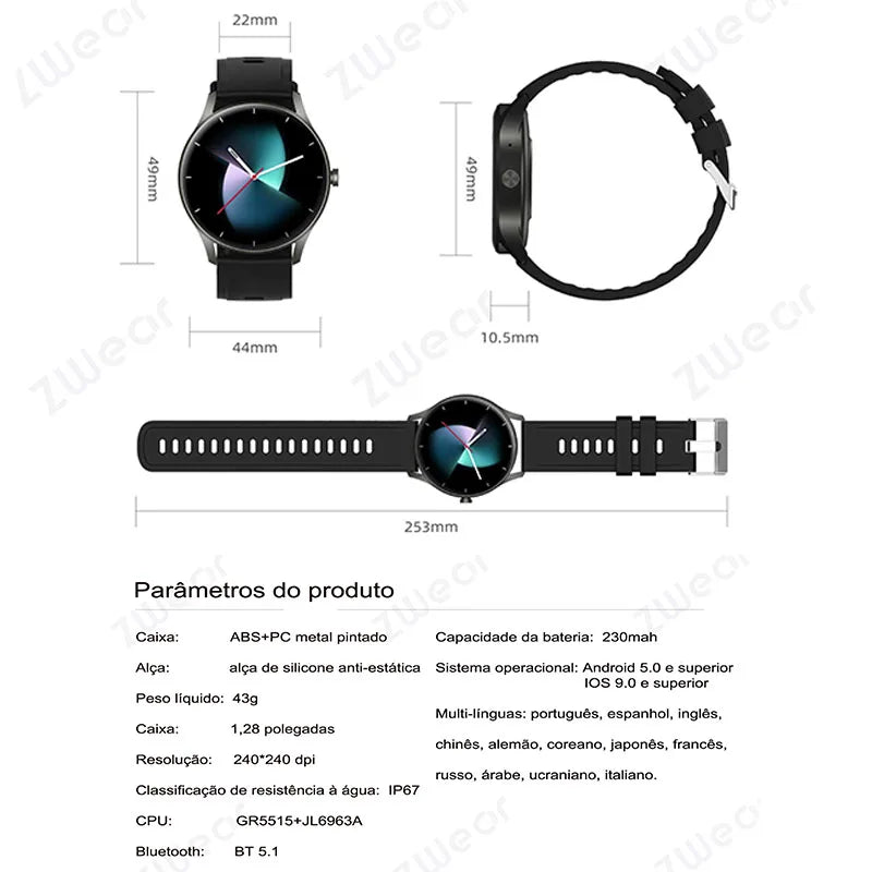 Relógio smartwatch Monitor Cardíaco Bluetooth Com USB relógio digital prova d água/relógio inteligente original